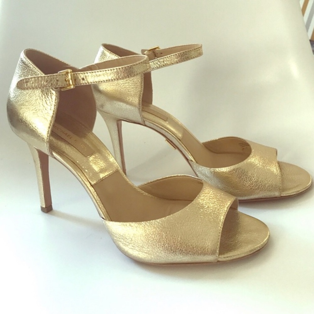 Michael Kors Gold Sandals With Heel